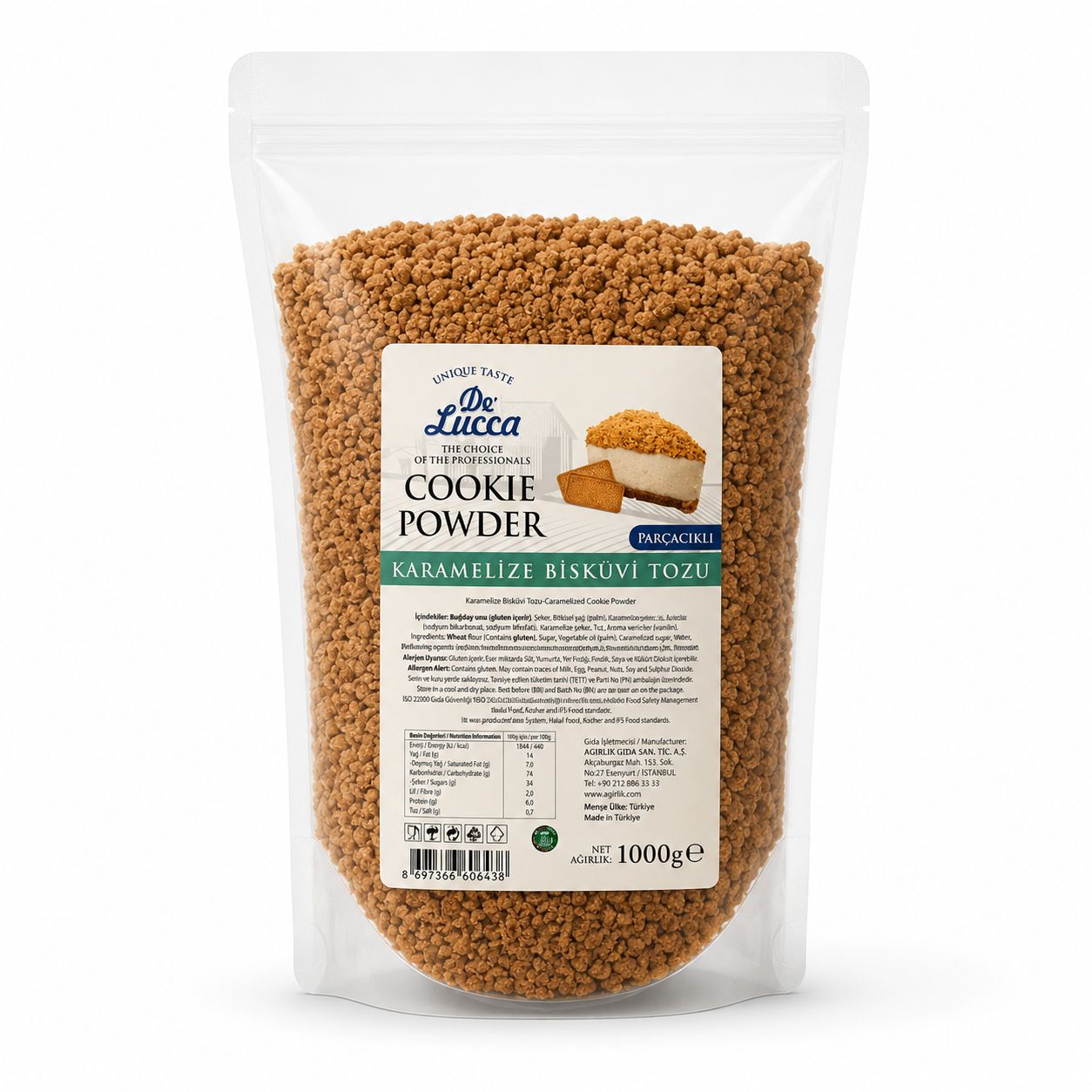 De Lucca Parçacıklı Bisküvi Tozu Lotus 1kg
