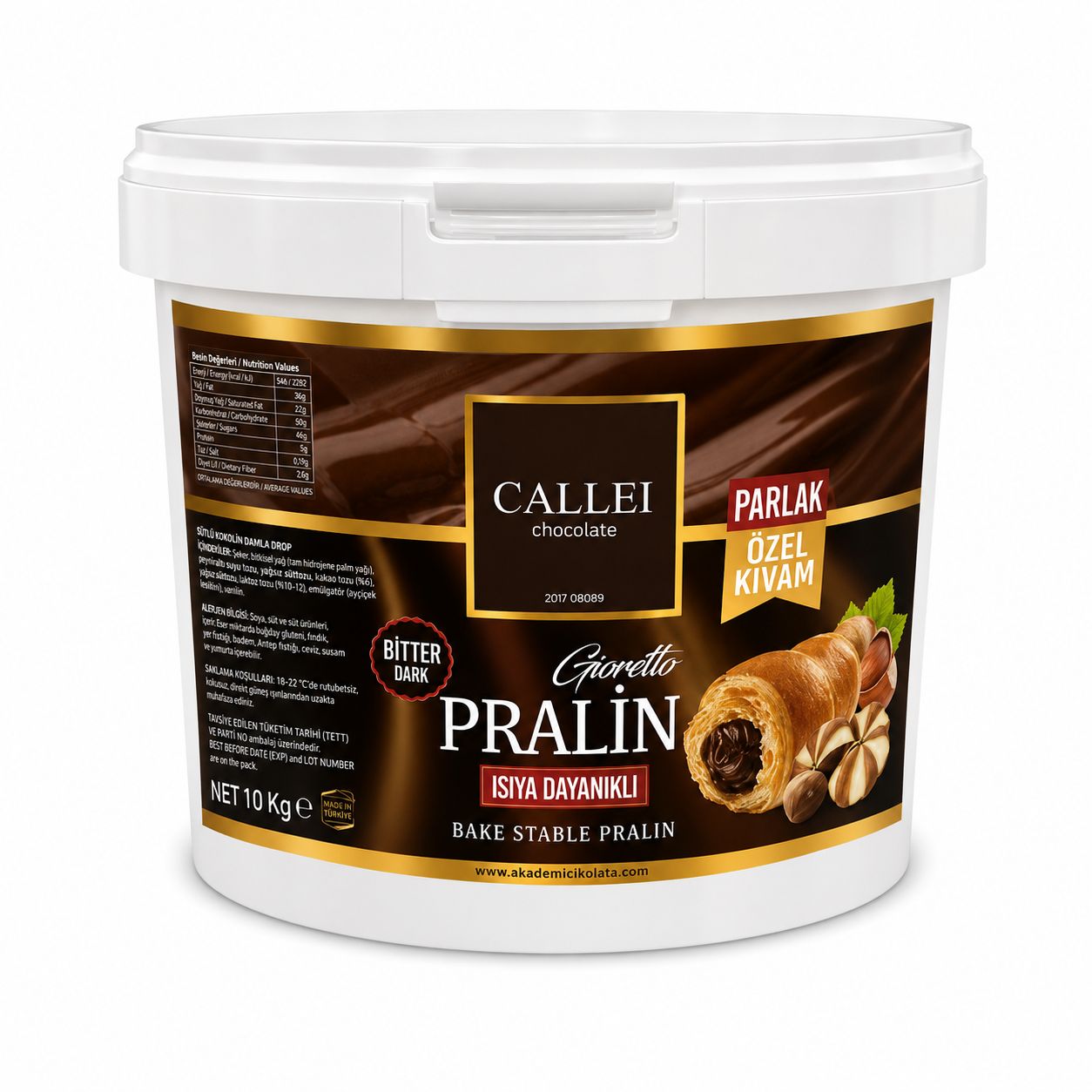 Callei Gioretto Bitter Pralin Kreması 10 Kg Isıya Dayanıklı