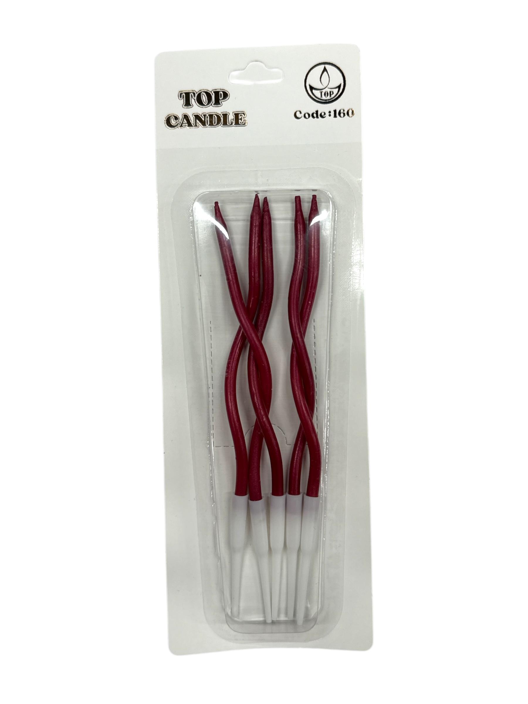 Kıvrık Kırmızı Mum 15cm 5 Adet
