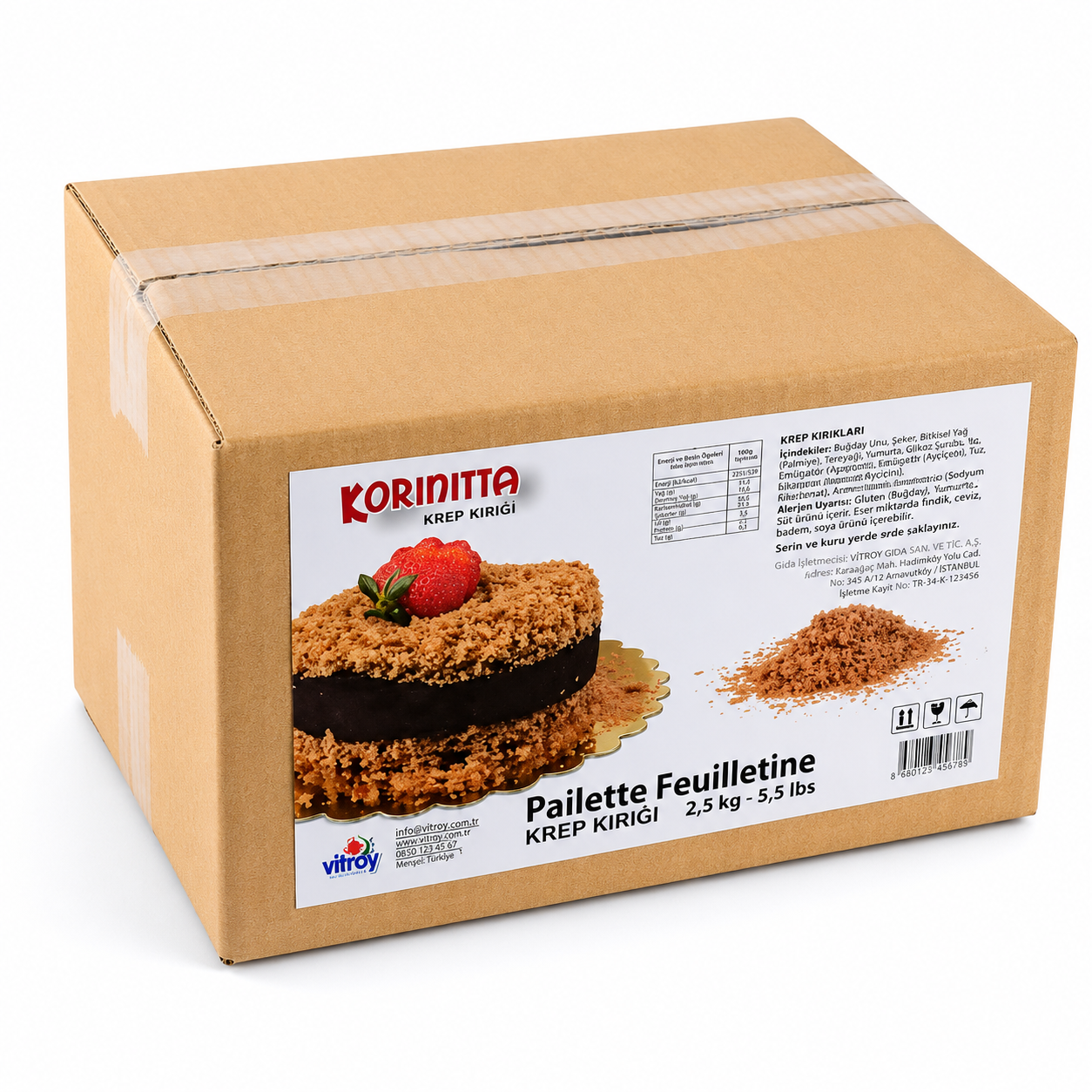 Korinitta Krep Kırığı Paillette Feuilletine 2.5 Kg