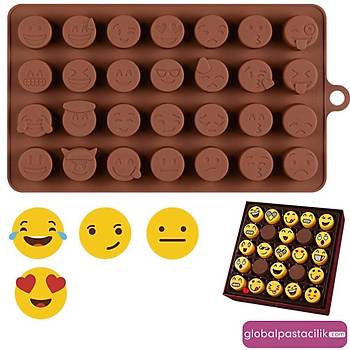 Emoji Silikon Çikolata Kalýbý