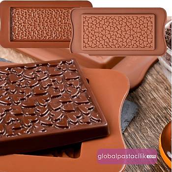 Silikon Çikolata Kalýbý Tablet Kalp Figürü
