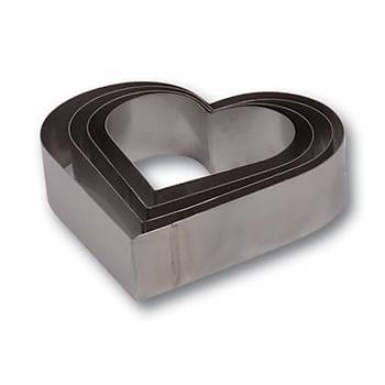 Yksek Kalp Pasta emberi Set 10 cm