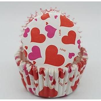 Kalpler Cupcake Kad 100 Adet