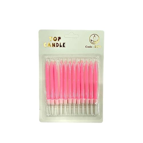 Pembe Mum 10cm 12 Adet