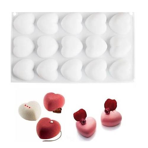 Kalp Silikon Mousse Kal�b� 15 G�zl� � Profesyonel Tatl� & Kek Kal�b�