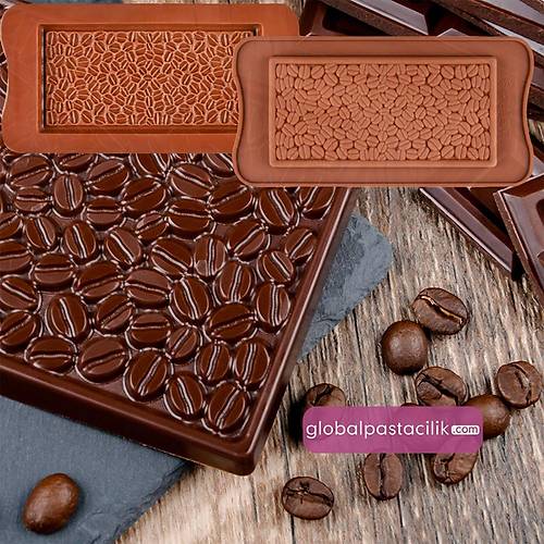 Silikon Çikolata Kalıbı Tablet Kahve Çekirdeği Figürü