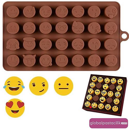 Emoji Silikon Çikolata Kalıbı