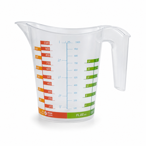 1 Litre Dereceli Plastik �l�� Kab�