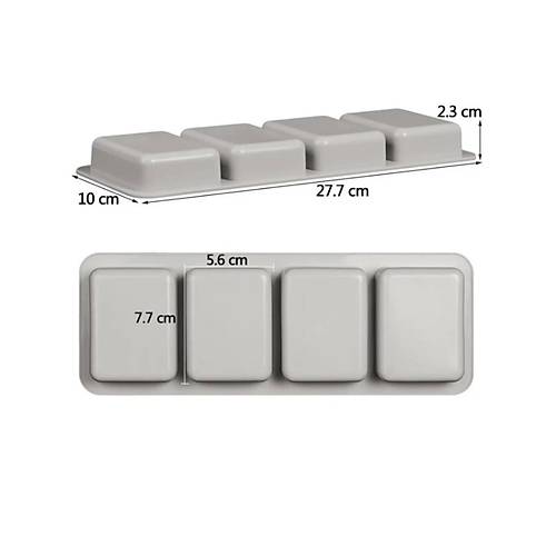 Oval Kenarl� Dikd�rtgen Silikon Kal�p