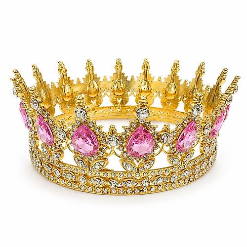 Metal Pasta Tac� Gold Pembe Ta�l� 12cm