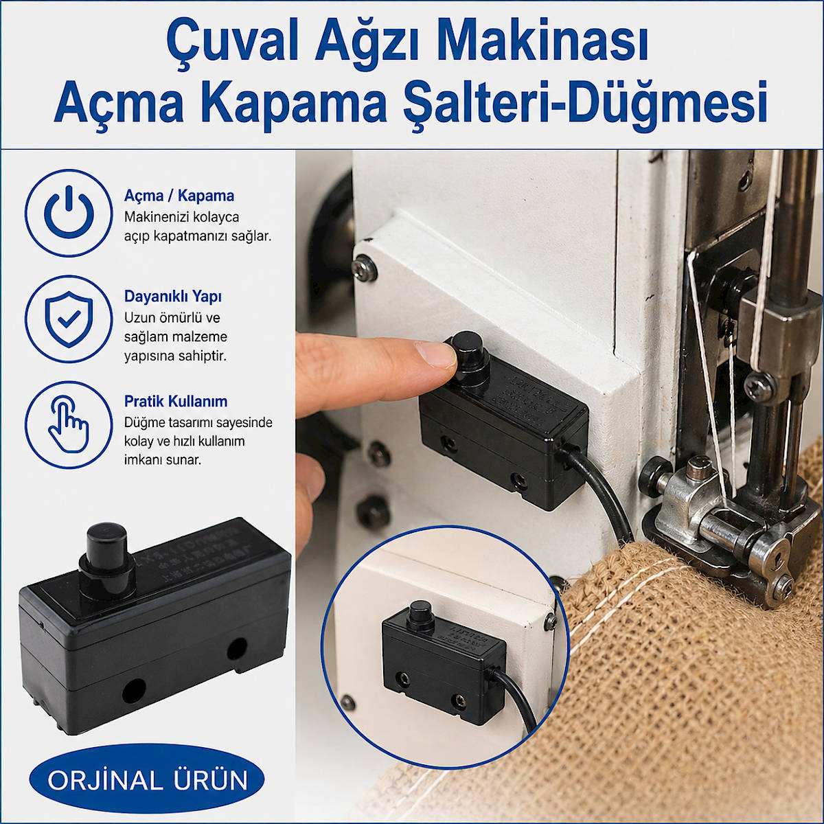 �uval A�z� Makinas� A�ma Kapama �alteri-D��mesi
