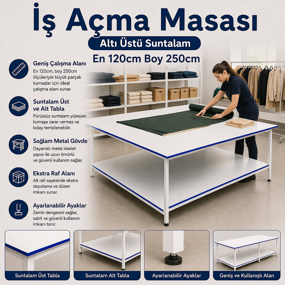 �� A�ma Masas� Alt� �st� Suntalam En 120cm Boy 250cm