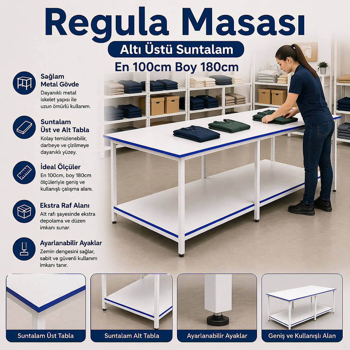 Regula Masas��Alt� �st� Suntalam En 100cm Boy 180cm