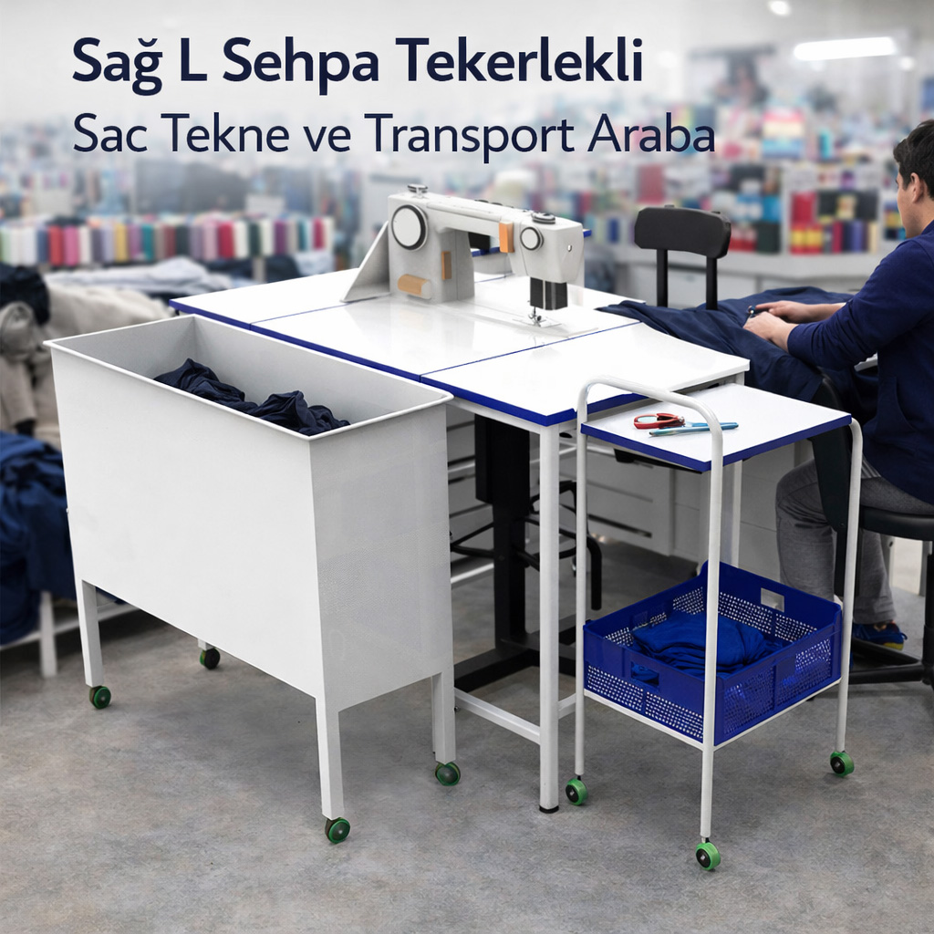 Sa� L Sehpa Tekerlekli Sac Tekne ve Transport Araba