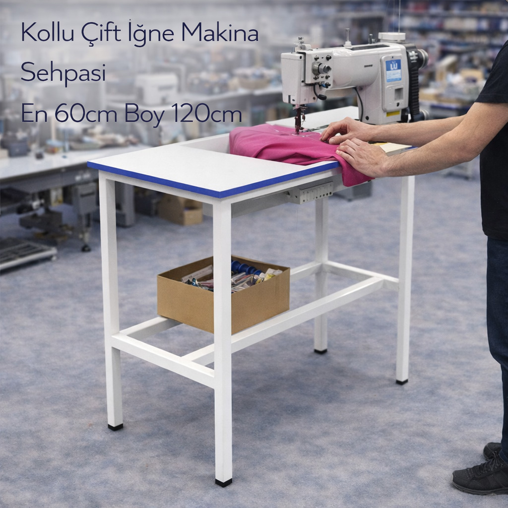 Kollu �ift ��ne Makina Sehpas� En 60cm Boy 120cm
