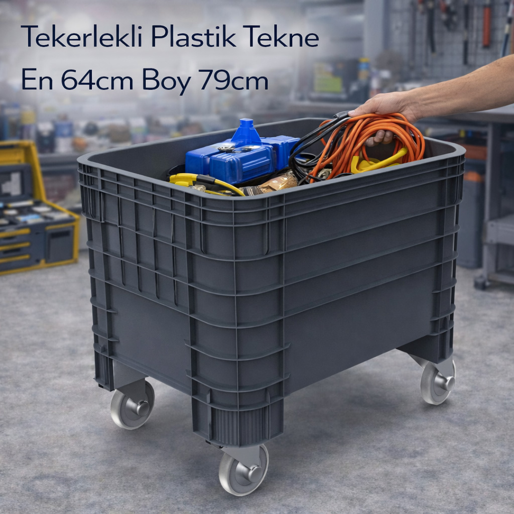 Tekerlekli Plastik Tekne En En 64cm Boy 79cm