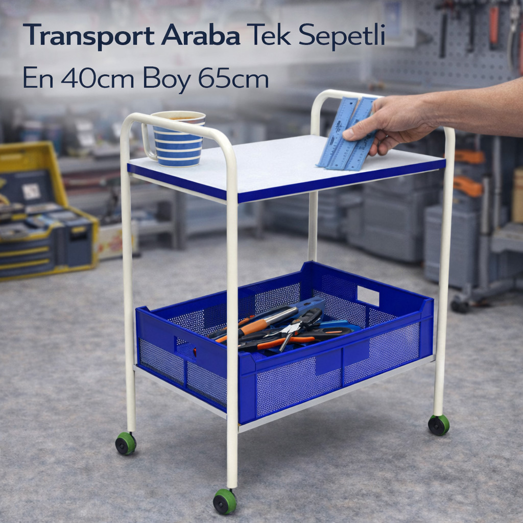 Transport Araba Tek Sepetli En 40cm Boy 65cm