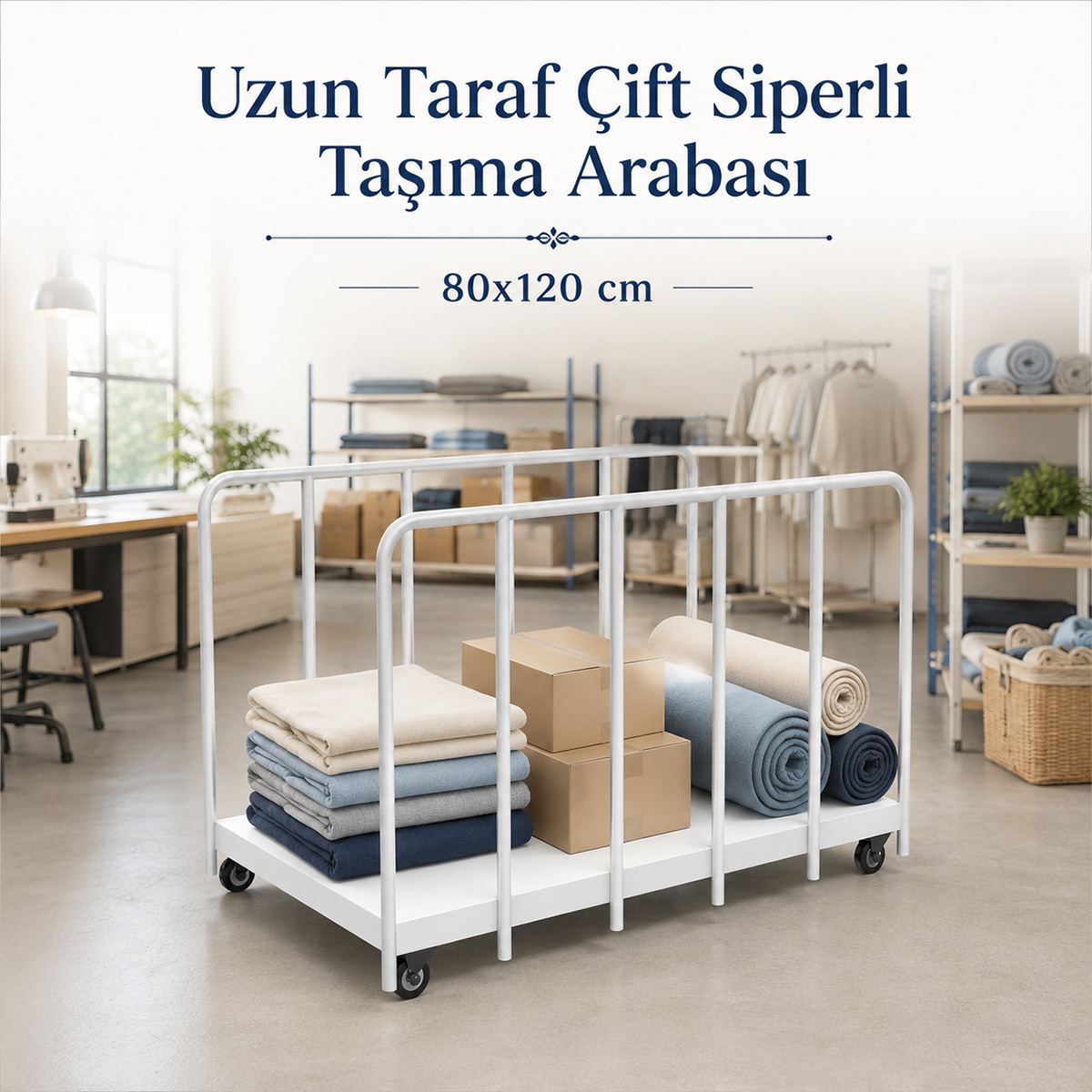 80x120 cm Uzun Taraf �ift Siperli Ta��ma Arabas�