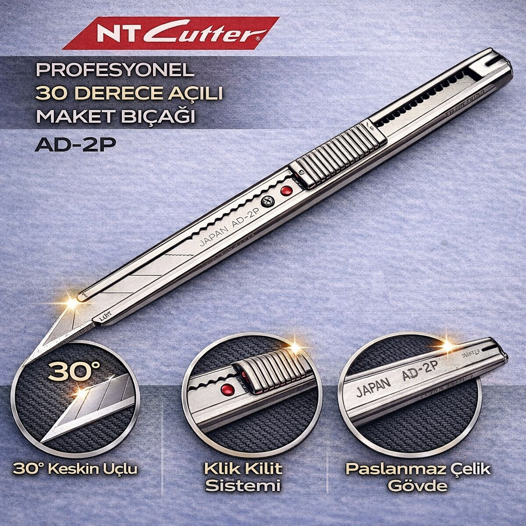 NT Cutter Profesyonel 30 Derece A��l� Maket B��a�� AD-2P