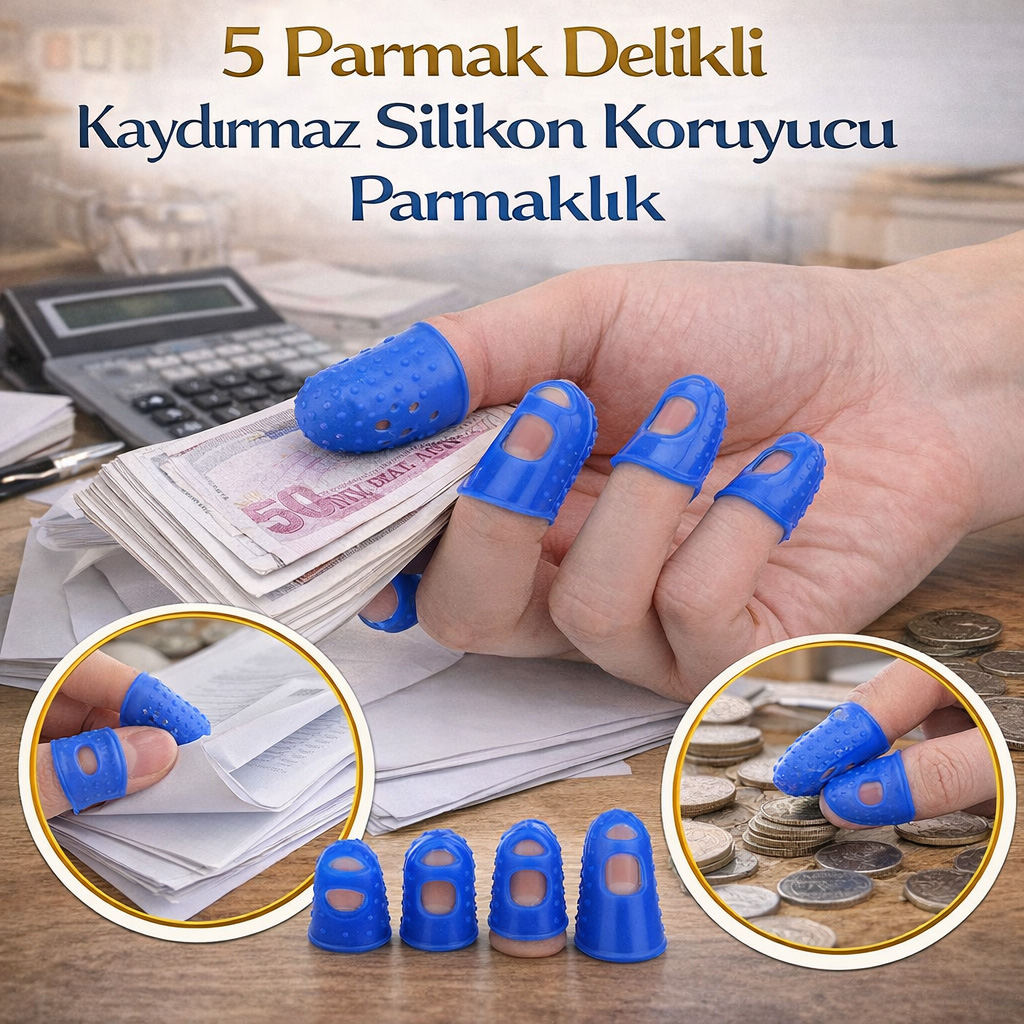 5 Parmak Delikli Kaydırmaz Silikon Koruyucu Parmaklık