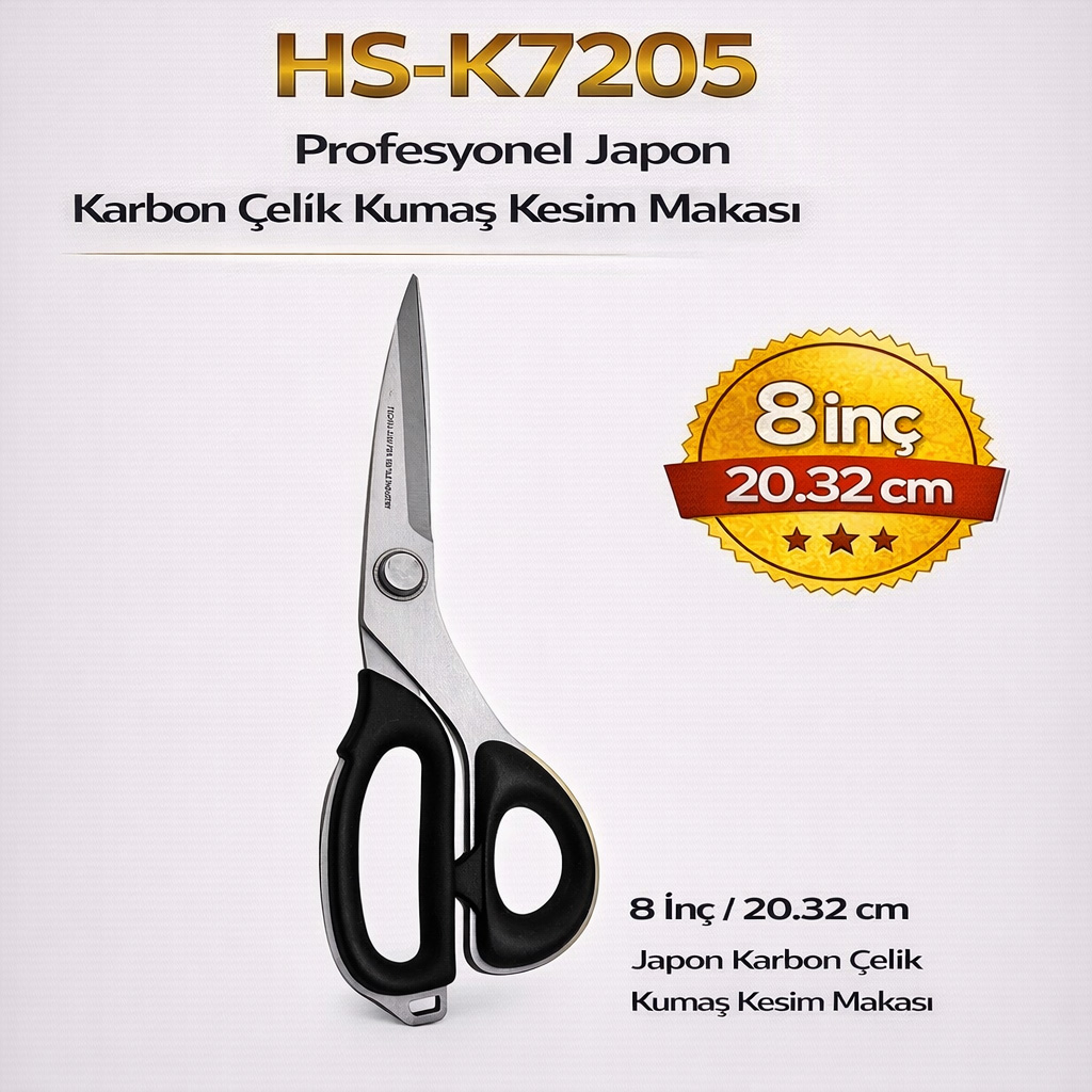 HS-K7205 Profesyonel Japon Karbon �elik Kuma� Kesim Makas� 8 �n� (20.32 cm)