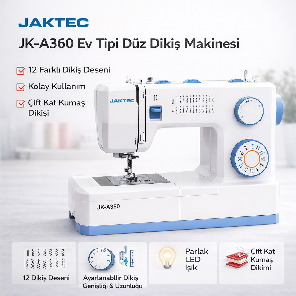 Jaktec JK - A360 Ev Tipi D�z Diki� Makinesi
