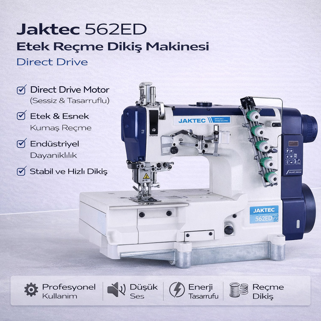Jaktec 562ED Etek Re�me Diki� Makinesi Direct Drive