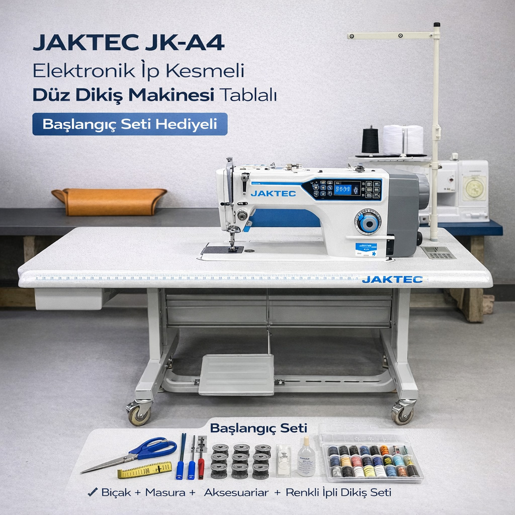Jaktec JK-A4 Elektronik �p Kesmeli D�z Diki� Makinesi Tablal� 