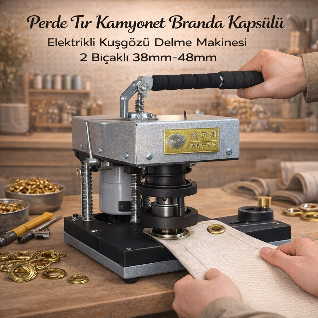 Perde Tır Kamyonet Branda Kapsülü Elektrikli Kuşgözü Delme Makinesi 2 Bıçaklı 38mm-48mm
