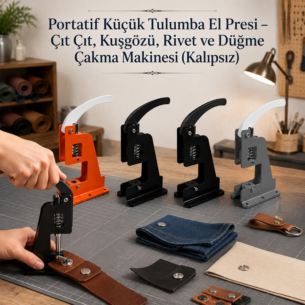 Portatif K���k Tulumba El Presi � ��t ��t, Ku�g�z�, Rivet ve D��me �akma Makinesi (Kal�ps�z)