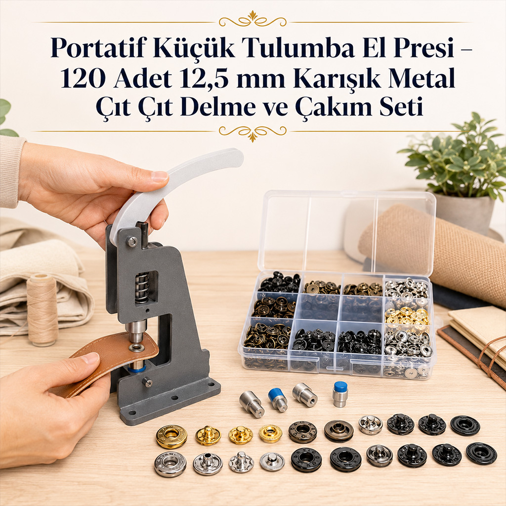 Portatif K���k Tulumba El Presi � 120 Adet 12,5 mm Kar���k Metal ��t ��t Delme ve �ak�m Seti