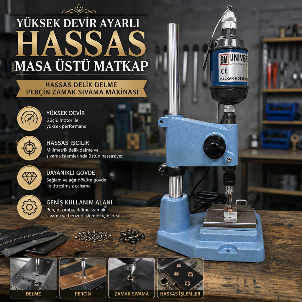 Y�ksek Devir Ayarl� Hassas Masa �st� Matkap Hassas Delik Delme Per�in Zamak S�vama Makinas�