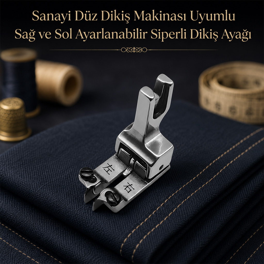 Sanayi D�z Diki� Makinas� Uyumlu Sa� ve Sol Ayarlanabilir Siperli Diki� Aya��
