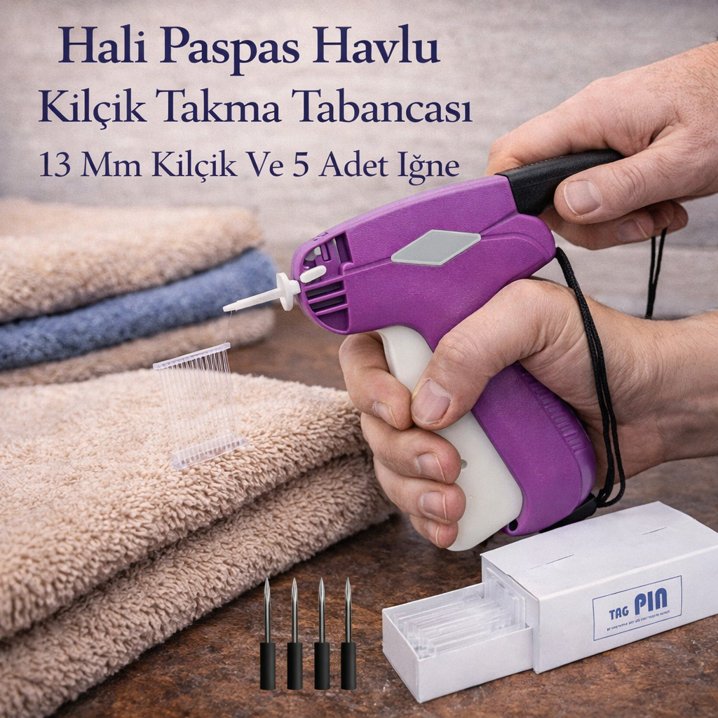 Hal� Paspas Havlu K�l��k Takma Tabancas� 13 Mm K�l��k Ve 5 Adet ��ne