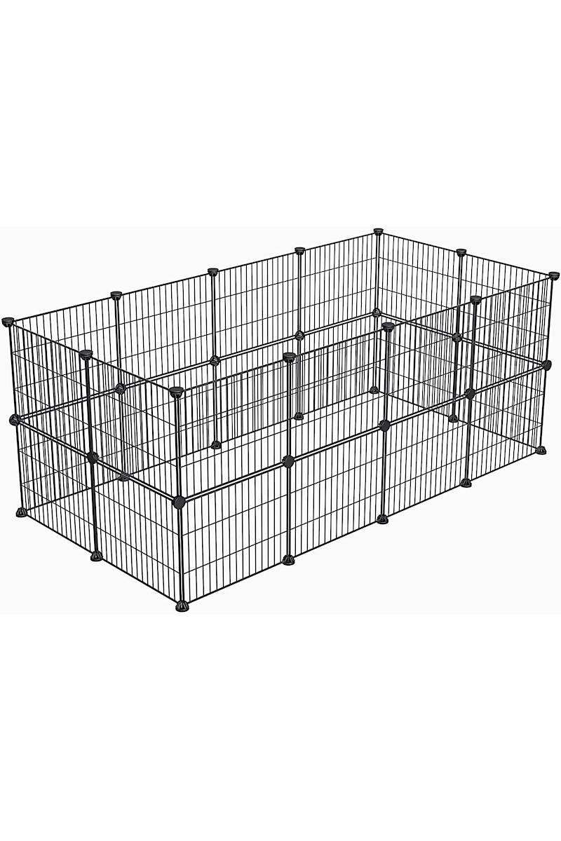24 Panel Küçük Hayvan Kedi Köpek Kuş Evi Kafesi Oyun Parkı Portatif Modüler Taşınabilir Metal Tel