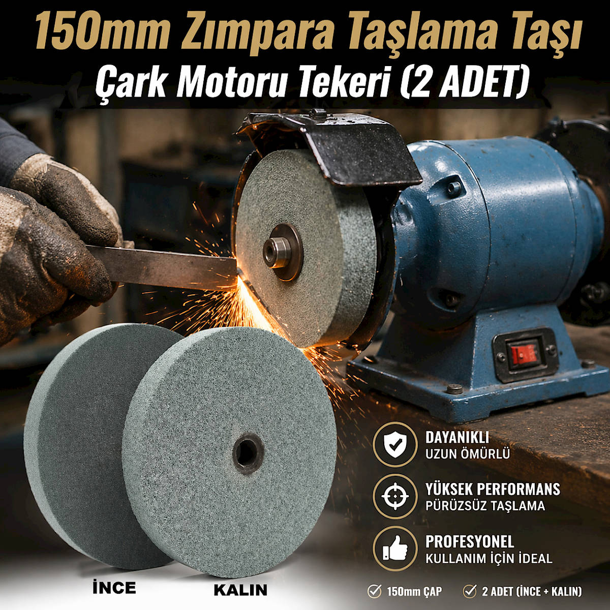 150mm Z�mpara Ta�lama Ta�� �ark Motoru Tekeri 2 ADET