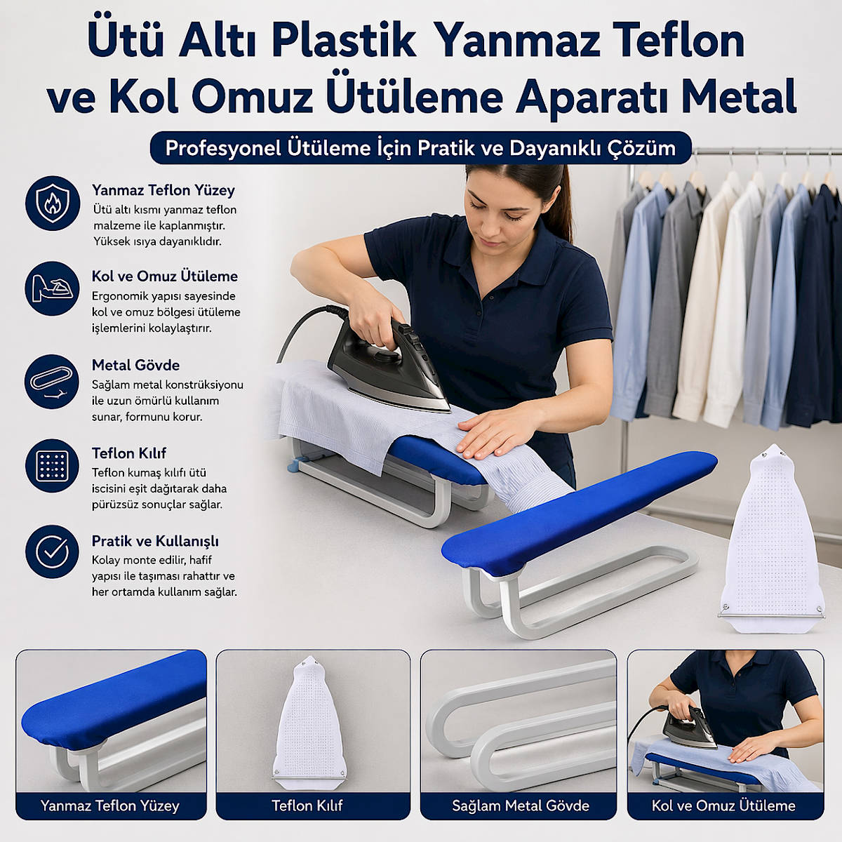 �t� Alt� Plastik Yanmaz Teflon ve Kol Omuz �t�leme Aparat� Metal