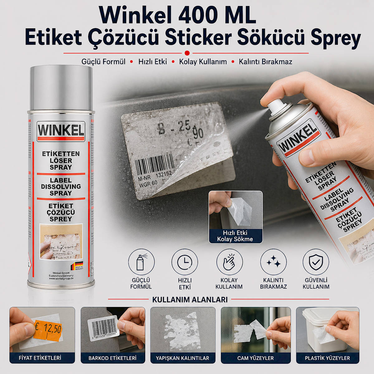 Winkel 400 ML Etiket ��z�c� Sticker S�k�c� Sprey