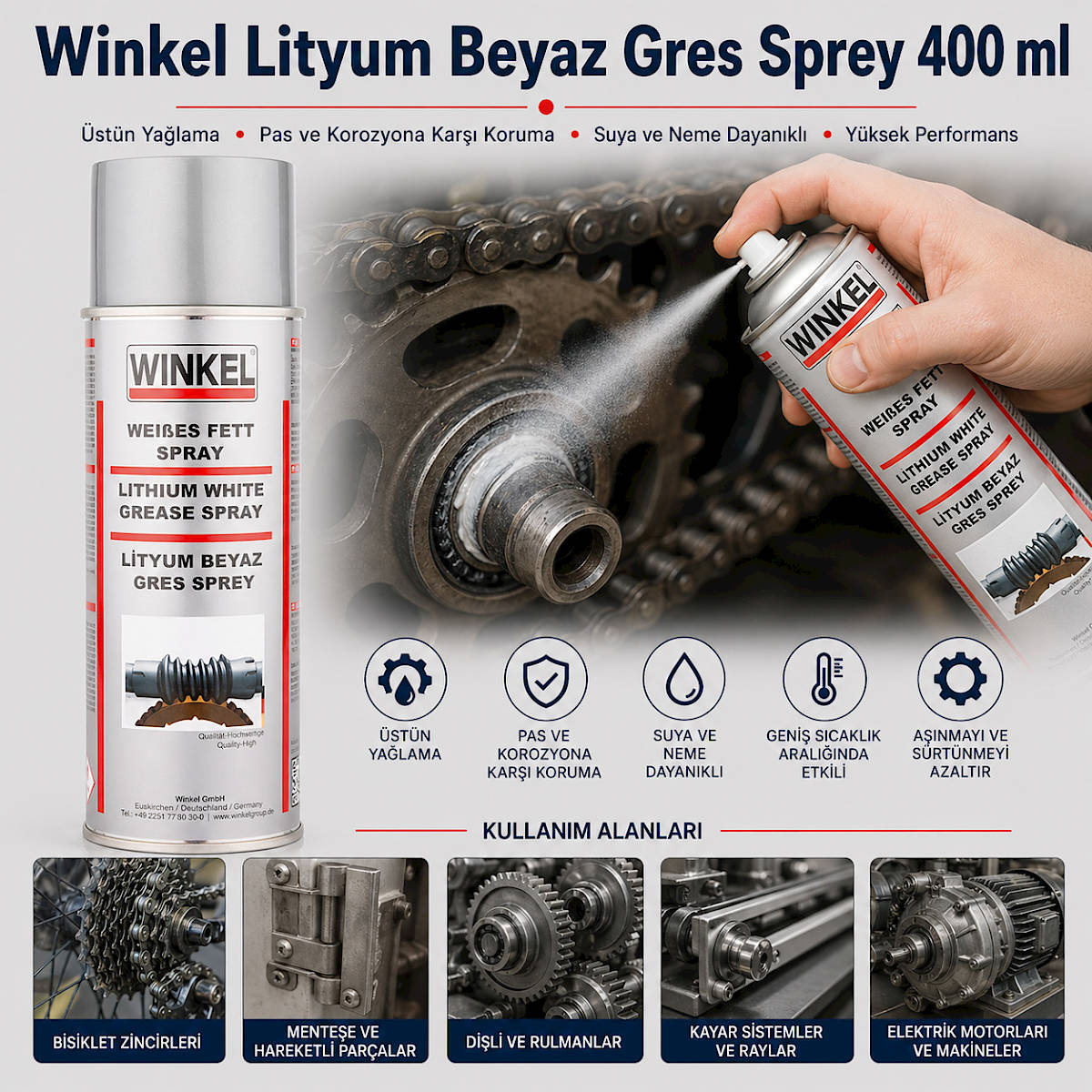 Winkel Lityum Beyaz Gres Sprey 400 ml