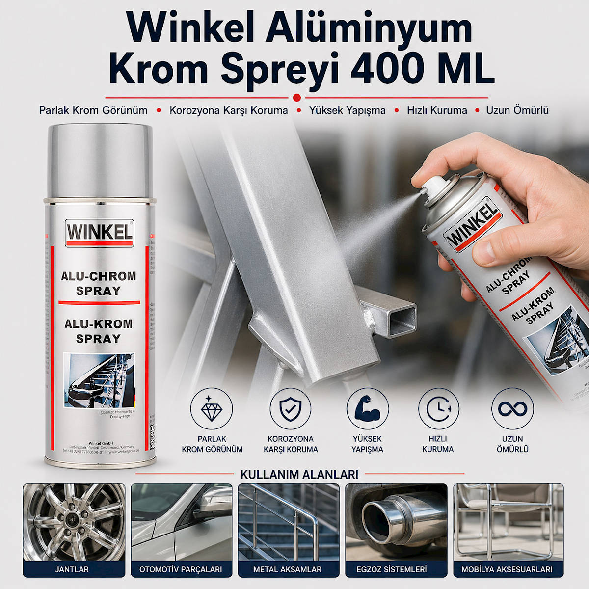 Winkel Al�minyum Krom Spreyi 400 ML