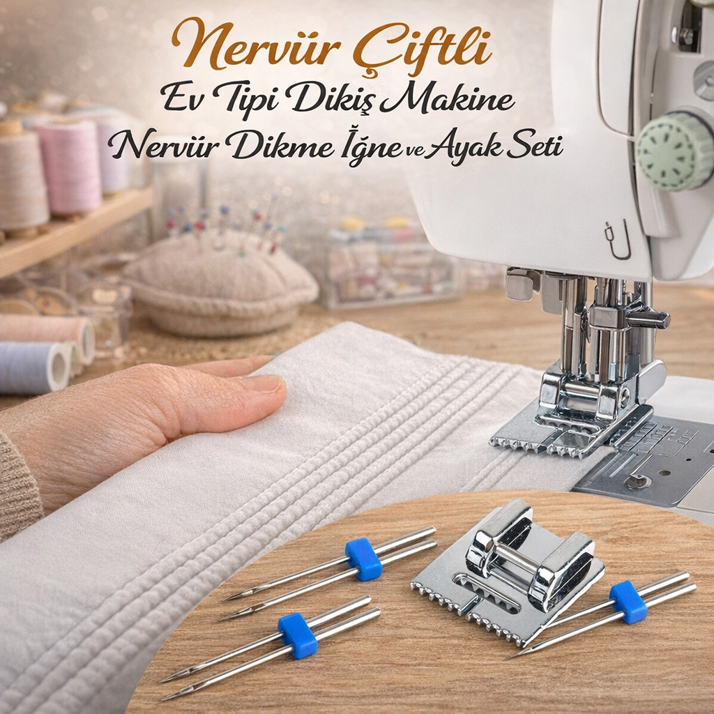 Nerv�r �iftli Ev Tipi Diki� Makine Nerv�r Dikme ��ne ve Ayak Seti