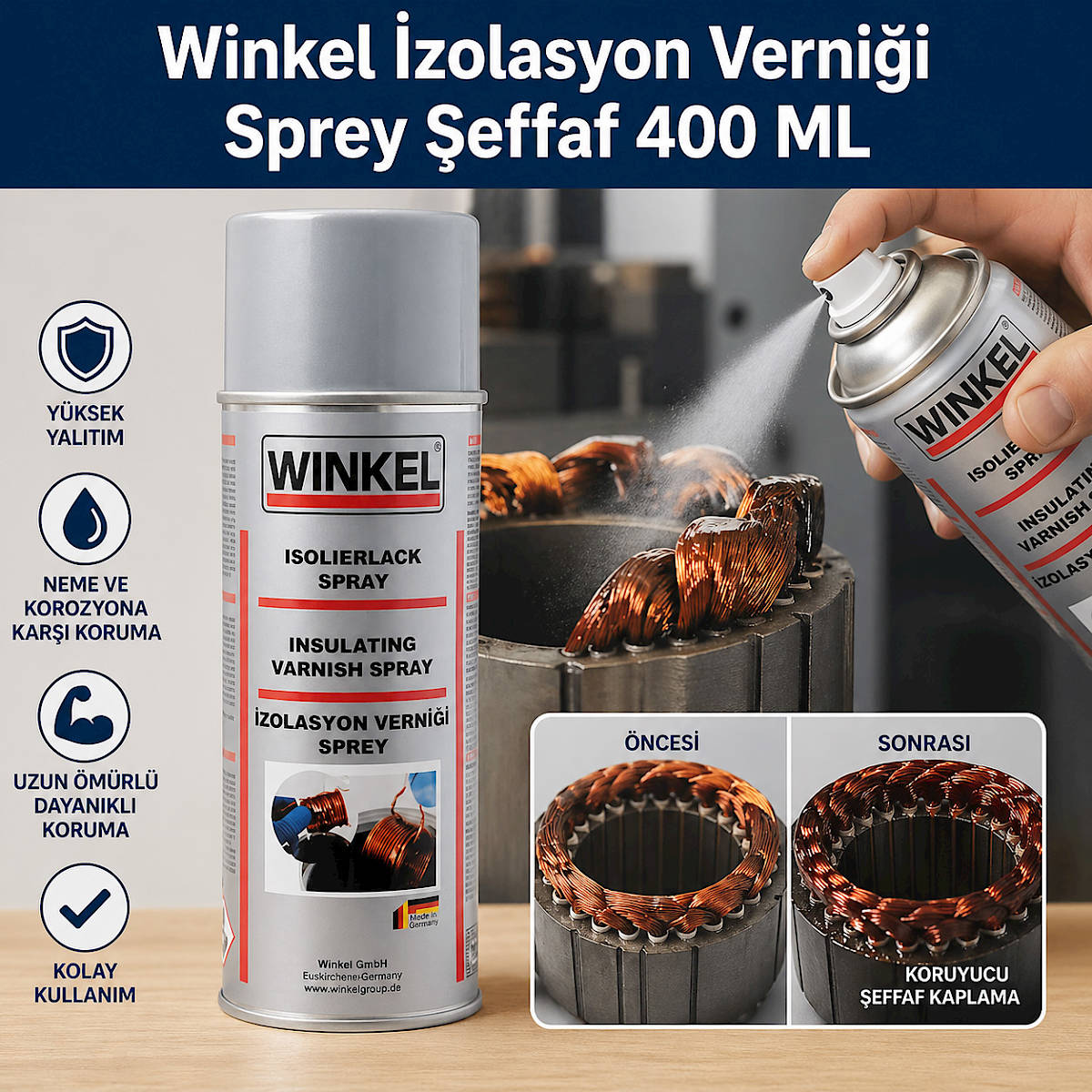 Winkel İzolasyon Verniği Sprey Şeffaf 400 ML
