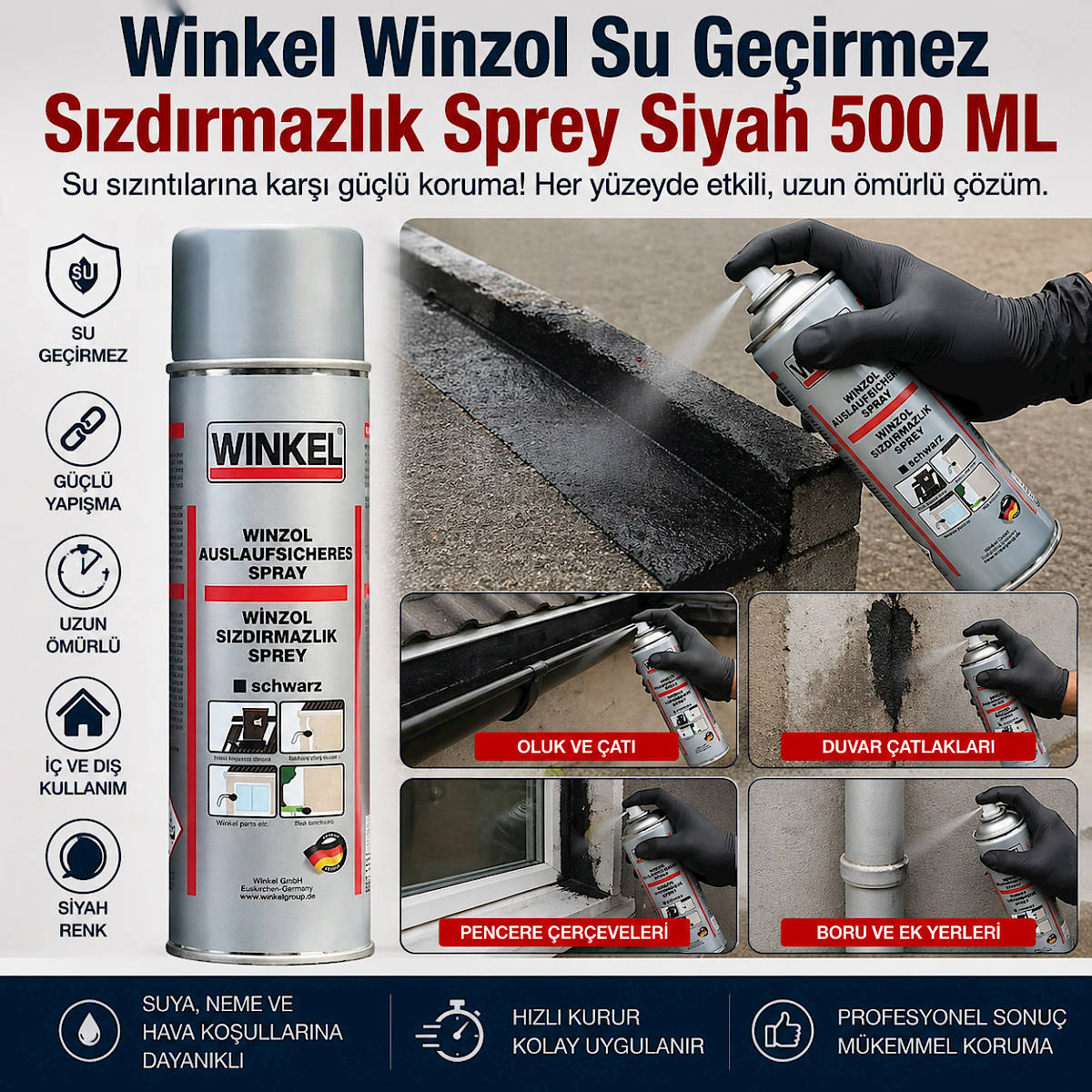 Winkel Winzol Su Ge�irmez S�zd�rmazl�k Sprey Siyah 500 ML