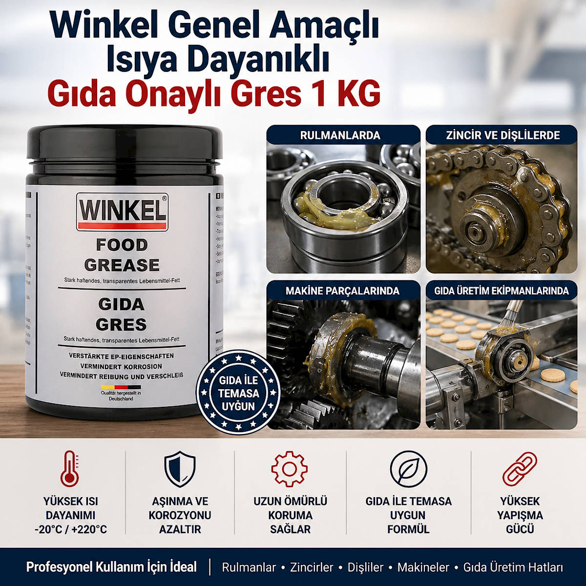 Winkel Genel Ama�l� Is�ya Dayan�kl� G�da Onayl� Gres 1 KG