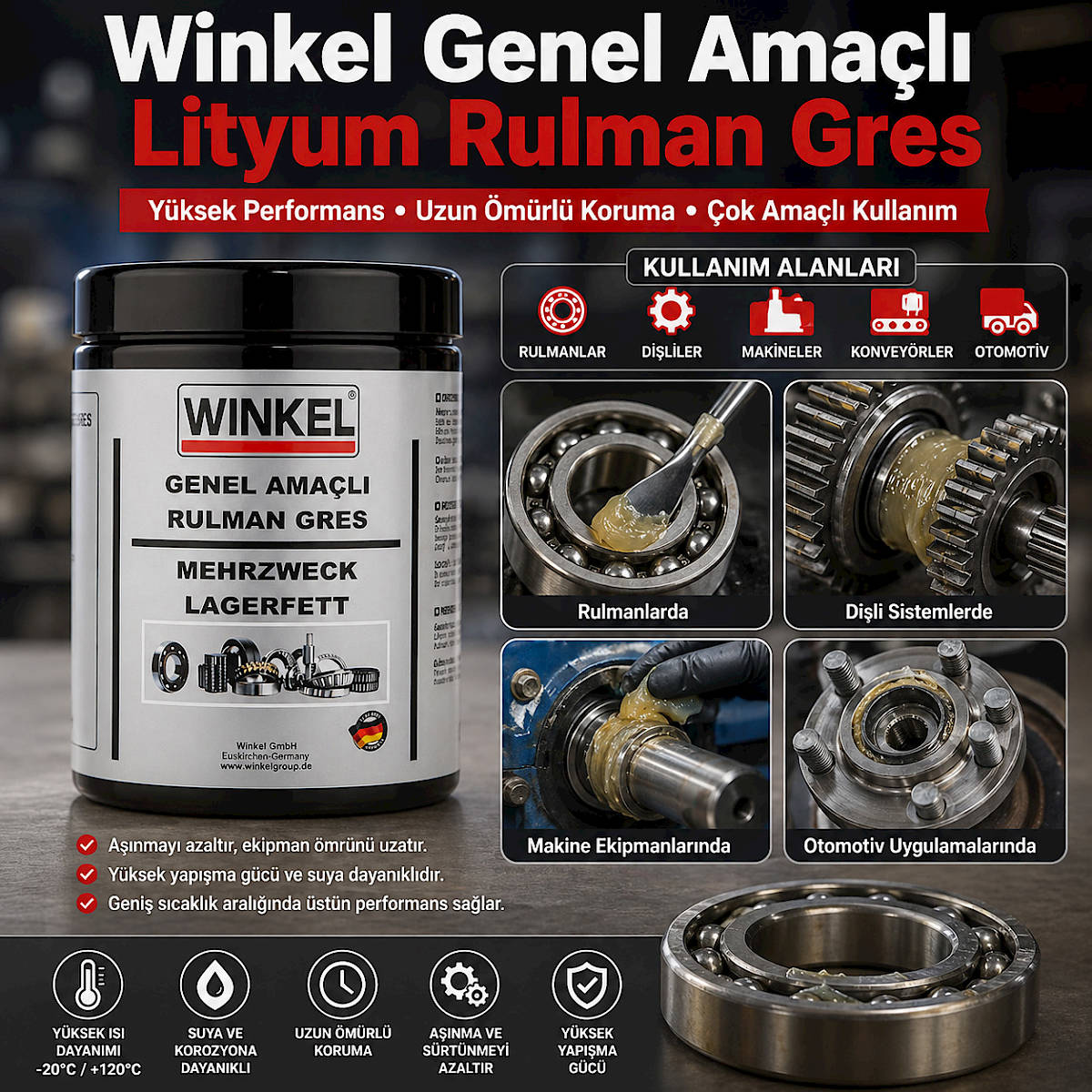 Winkel Genel Amaçlı Lityum Rulman Gres