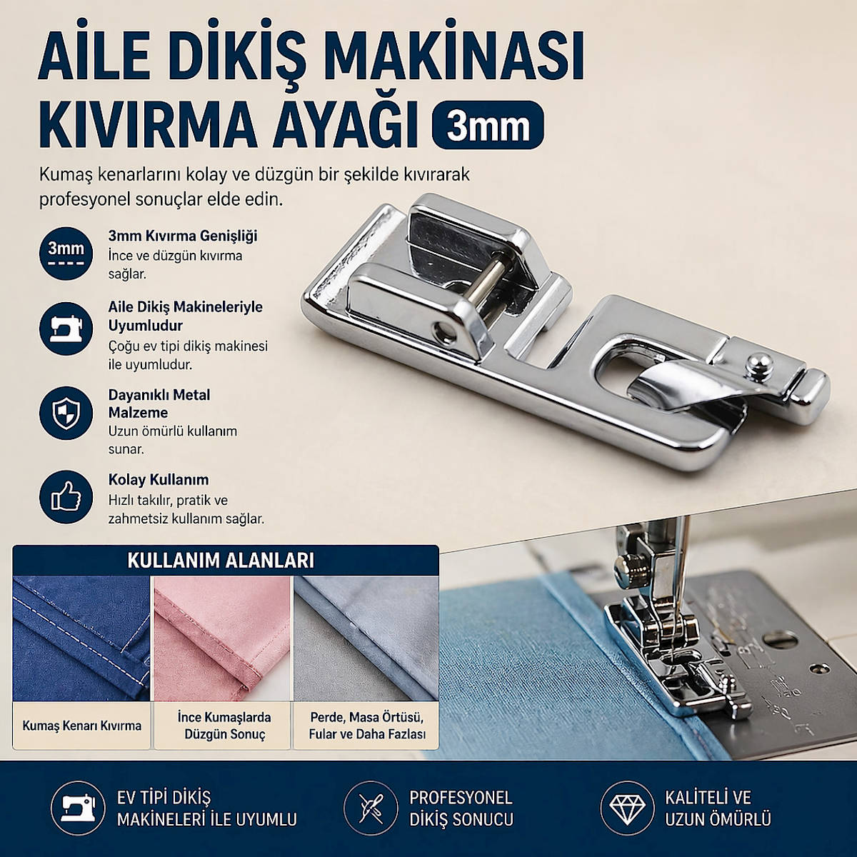 Aile Diki� Makina K�v�rma Aya�� 3mm CY-7307