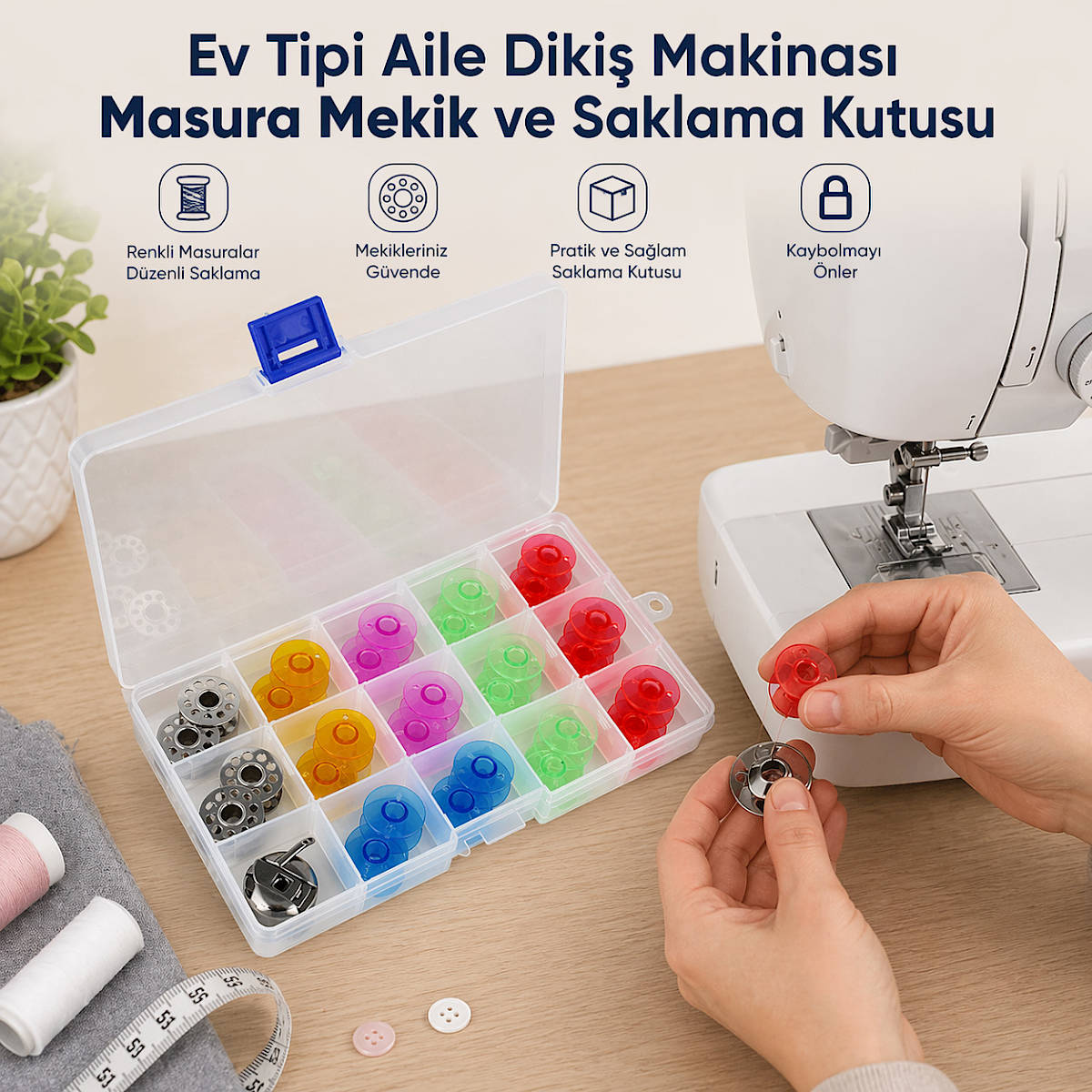 Aile diki� makina masuras� ve mekik