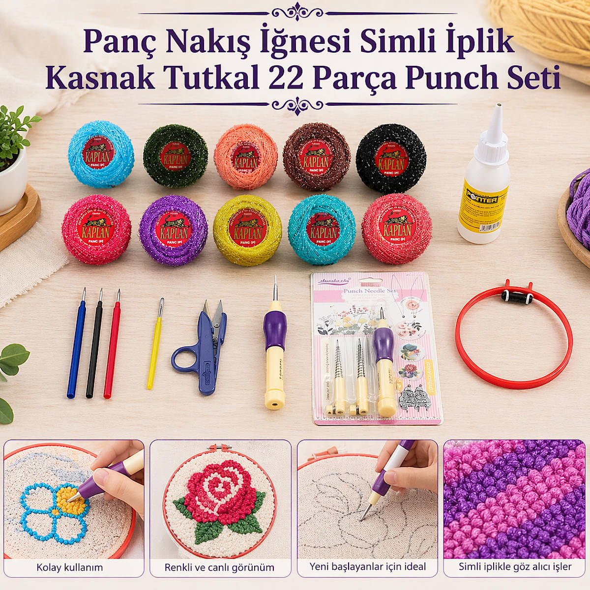 Pan� Nak�� ��nesi Simli �plik Kasnak Tutkal 22 Par�a Punch Seti