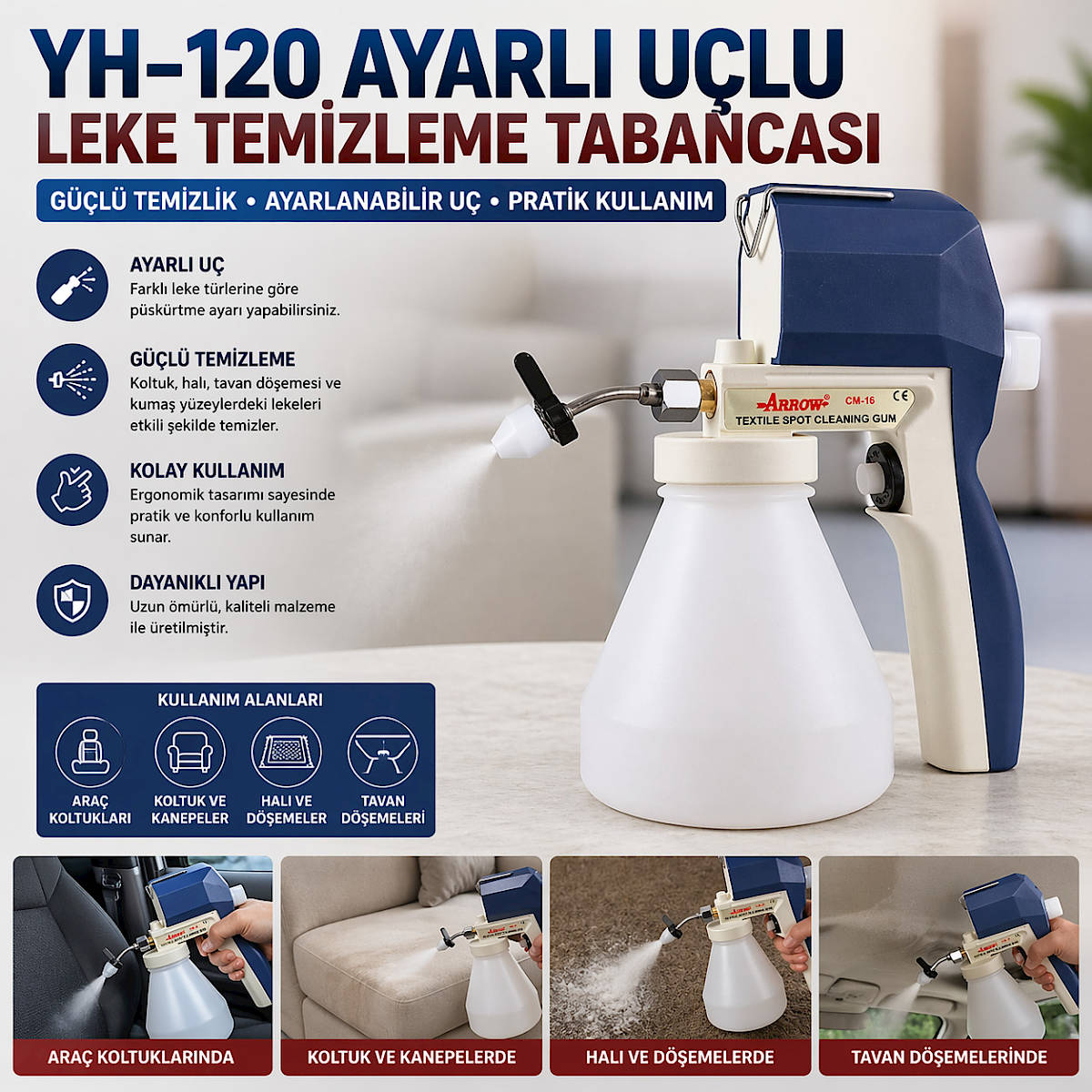 YH-120 Ayarl� U�lu Leke Temizleme Tabancas�